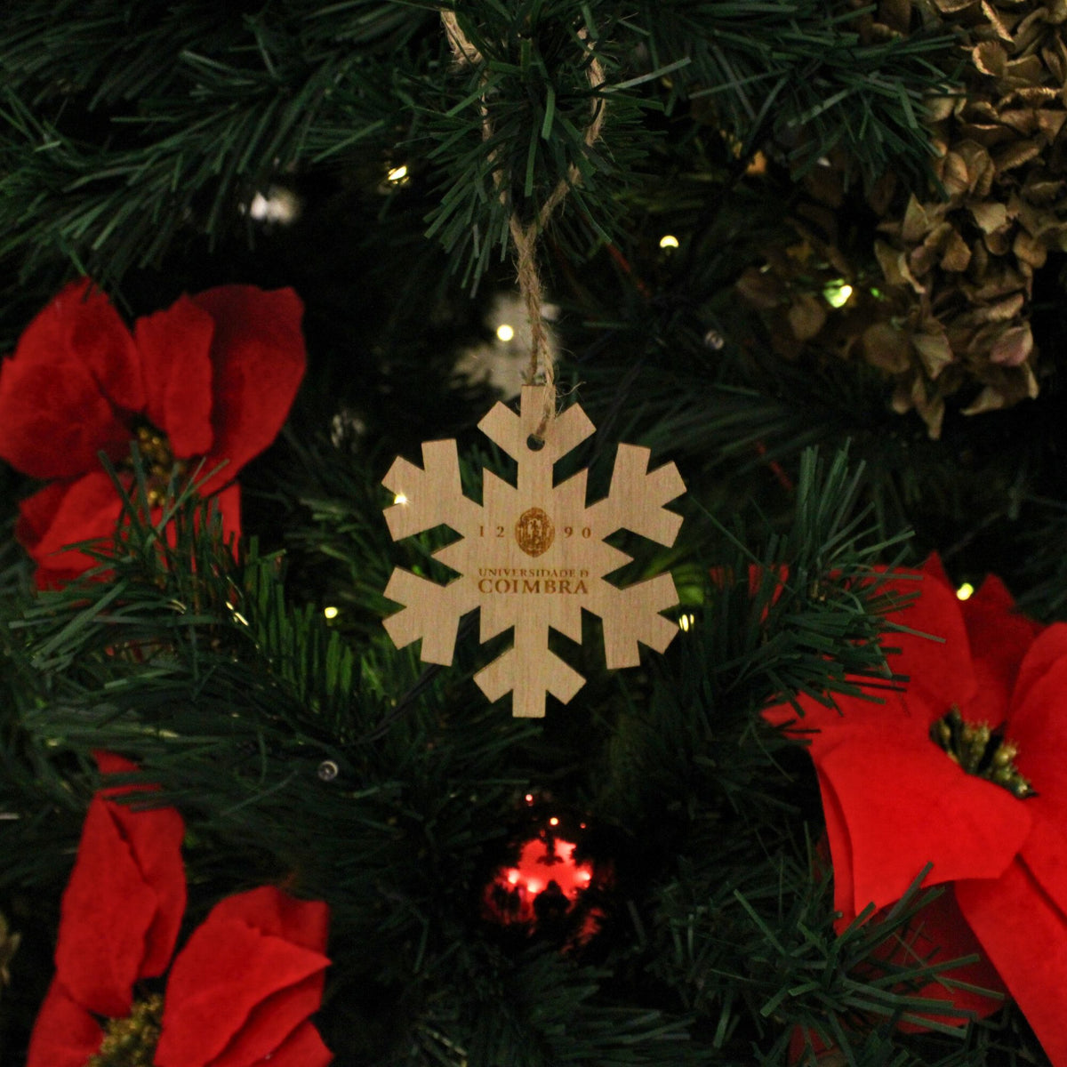 Pendente Decoração de Natal Floco de Neve Universidade de Coimbra