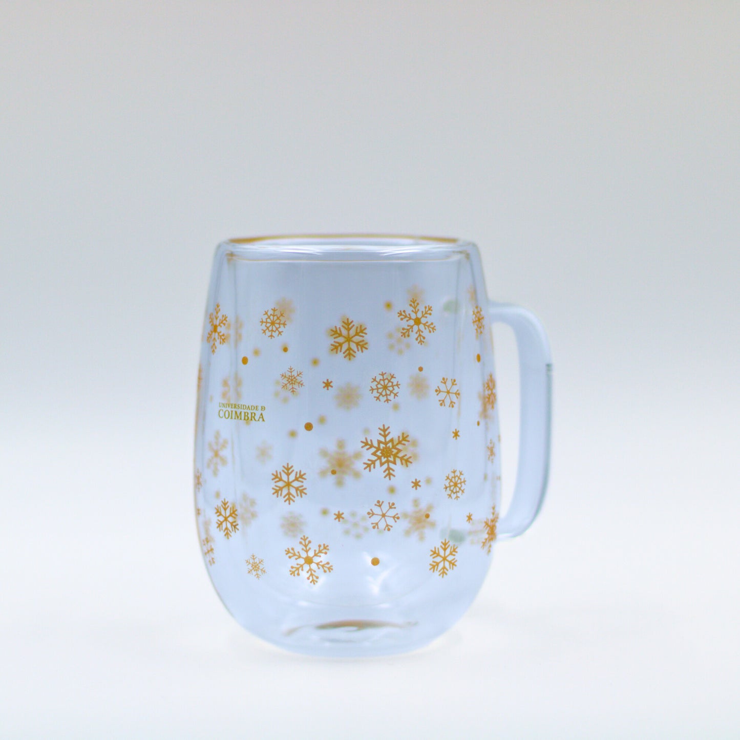 Caneca de Vidro Flocos de Neve Universidade de Coimbra