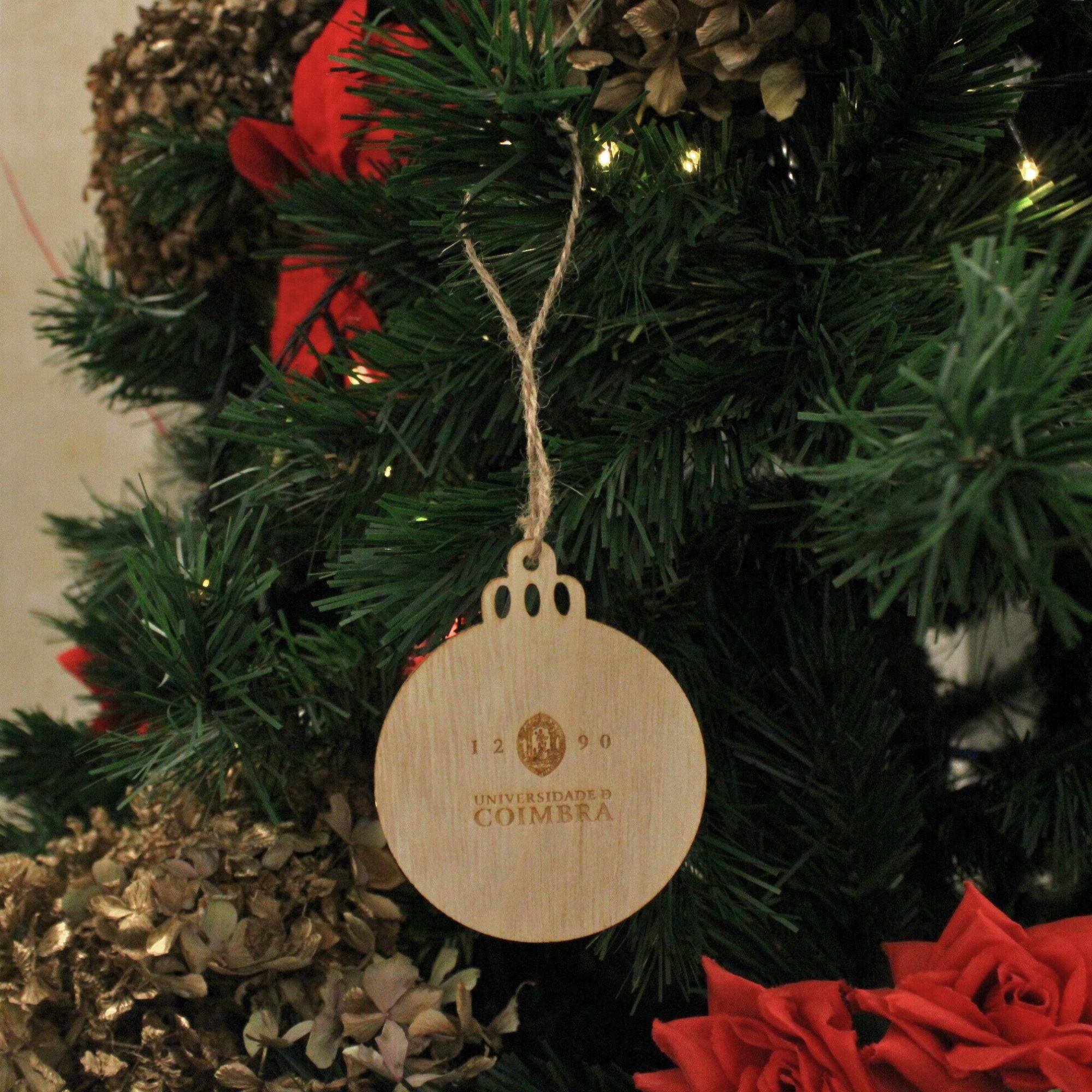 Pendente Decoração de Natal Bola Universidade de Coimbra