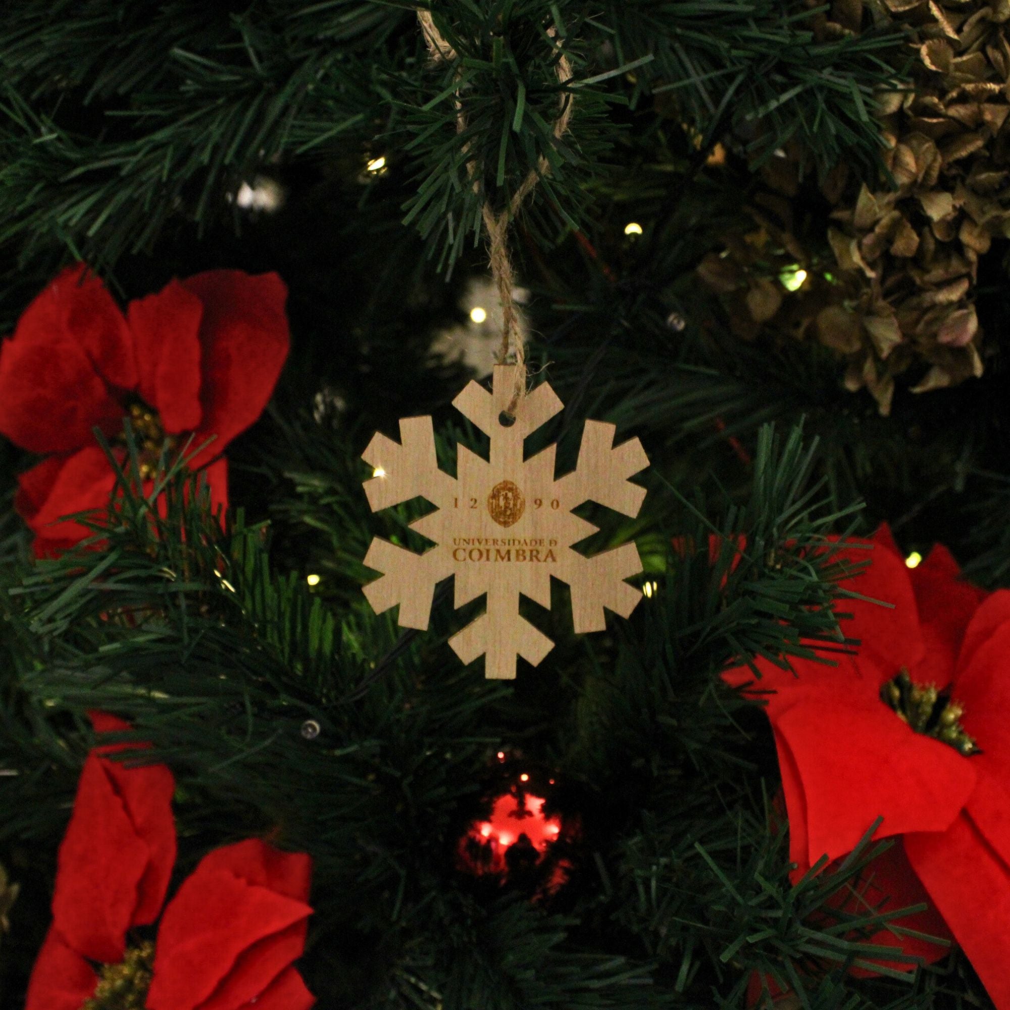 Pendente Decoração de Natal Floco de Neve Universidade de Coimbra