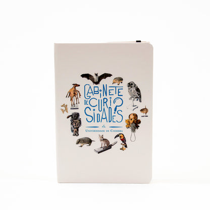 Bloco de Notas A5 com folha lisa inspirado no Gabinete de Curiosidades do Museu da Ciência da Universidade de Coimbra.