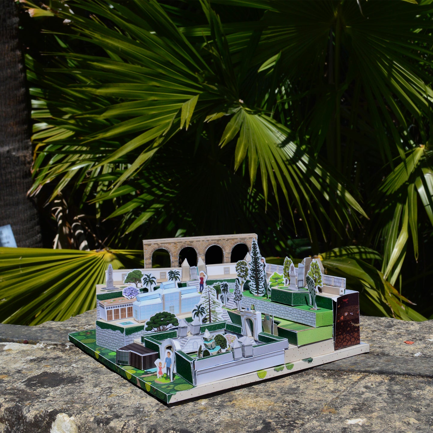Modelo 3D papercraft em miniatura para montar Jardim Botânico