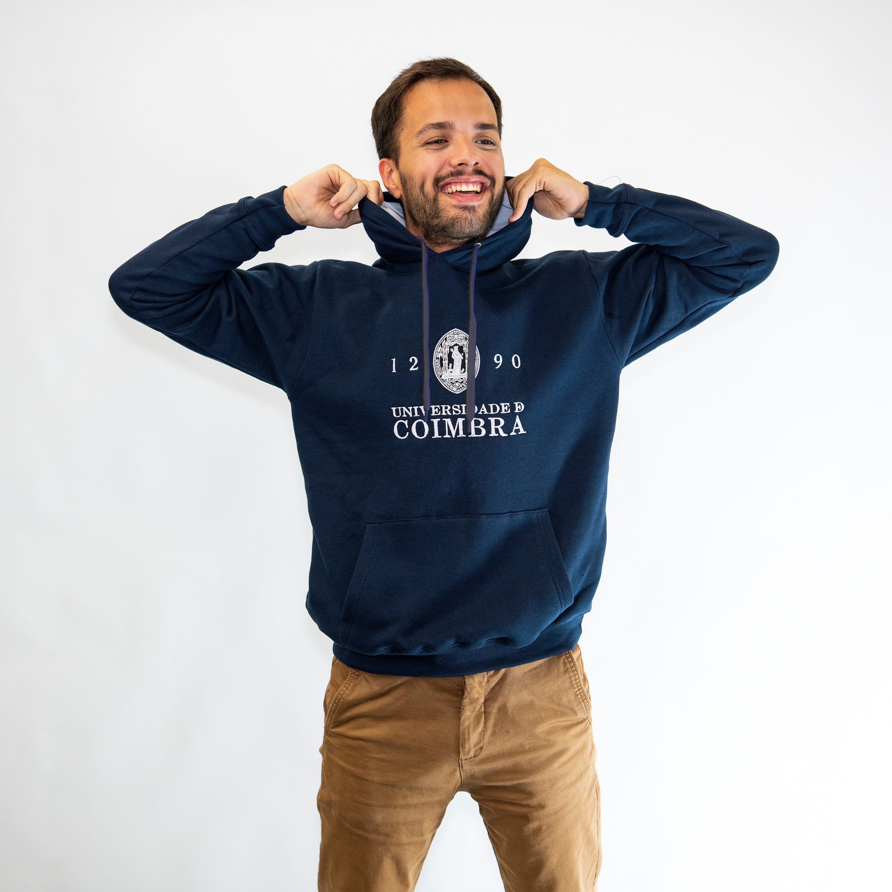 Sweatshirt com Capuz da Universidade de Coimbra Azul