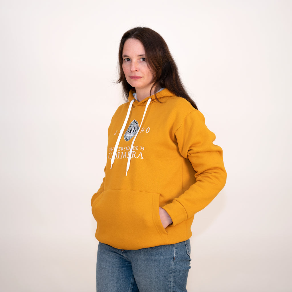Sweatshirt com Capuz da Universidade de Coimbra Mostarda
