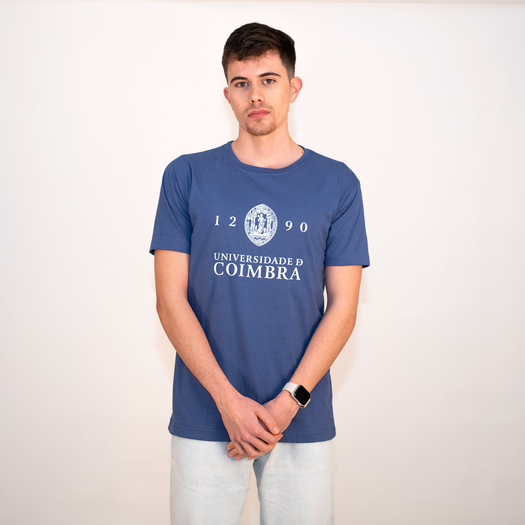 T-Shirt com Logotipo da Universidade de Coimbra Azul