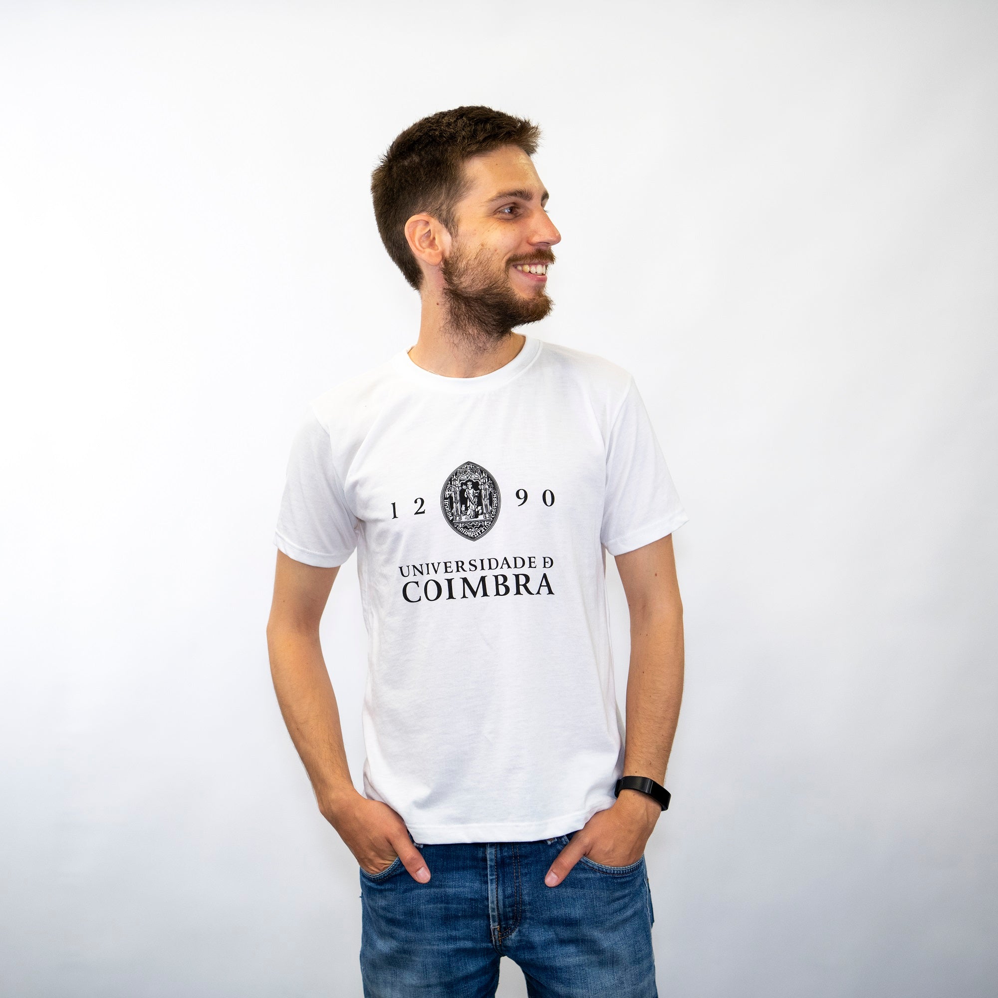 T-Shirt com Logotipo da Universidade de Coimbra Branca