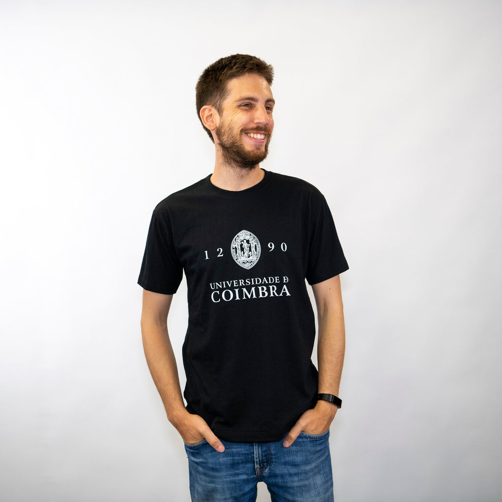 T-Shirt com Logotipo da Universidade de Coimbra Preta