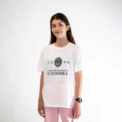 T-Shirt com Logotipo da Universidade de Coimbra Branca