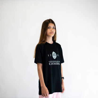 T-Shirt com Logotipo da Universidade de Coimbra Preto