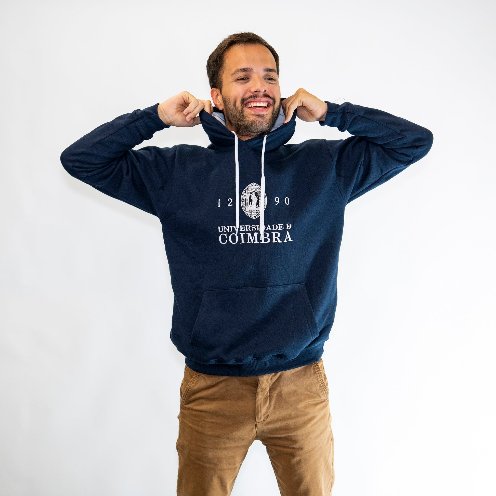 Sweatshirt com Capuz da Universidade de Coimbra Azul