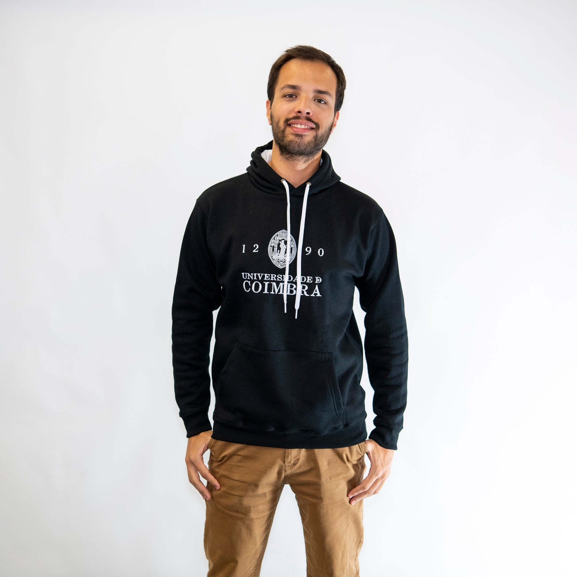 Sweatshirt com Capuz da Universidade de Coimbra Preto